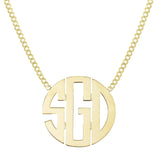 Ladies Monogram Name Plate Necklace 14K Gold - Style 12 - bayamjewelry