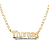 Ladies Script Name Plate Necklace 14K Gold - Style 27 - bayamjewelry