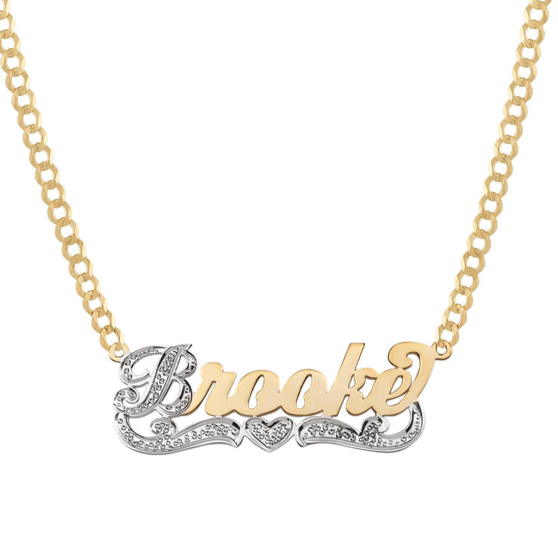 Ladies Script Name Plate Necklace 14K Gold - Style 37 - bayamjewelry