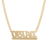 Ladies Script Name Plate Necklace 14K Gold - Style 98 - bayamjewelry