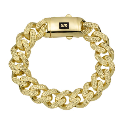 10K Yellow Gold 6.75mm Super Solid Miami Cuban Link Bracelet Box Clasp 8-9  Inch - JFL Diamonds & Timepieces