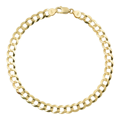 Miami Curb Link Anklet 14K Yellow Gold - bayamjewelry