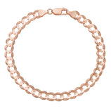 Miami Curb Link Chain Bracelet 14K Rose Gold - Solid - bayamjewelry