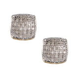 Micro-Pavé Square Diamond Stud Earrings 0.18ct 10K Yellow Gold - bayamjewelry