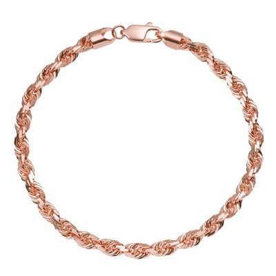 Rope Chain Bracelet 10K Rose Gold - Solid - bayamjewelry