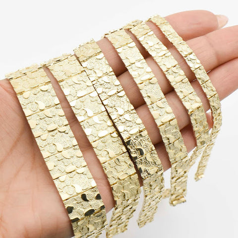 nugget-textured-rectangle-edge-link-bracelet