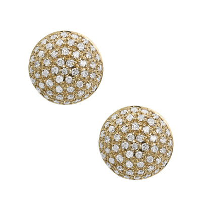 Women's Diamond Pave Stud Earrings 0.32ct 10K Yellow Gold - bayamjewelry