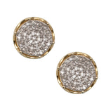 Women's Framed Micro-Pavé Round Diamond Stud Earrings 0.32ct 10K Yellow Gold - bayamjewelry