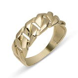 Women's Miami Cuban Curb Link Ring Solid 14K Yellow Gold - bayamjewelry