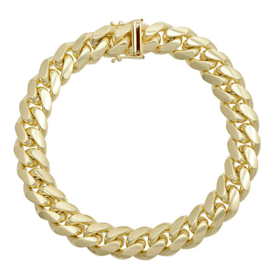 Women's Miami Cuban Link Chain Bracelet 10K Yellow Gold - Solid - bayamjewelry