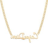 Picture of Ladies Script Name Plate Necklace 14K Gold - Style 105