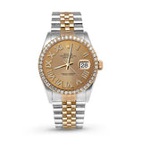 Picture of Rolex Datejust Diamond Bezel Watch 36mm Yellow Champagne Roman Dial | 2.15ct