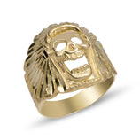 Picture of Diamond-Cut Chief Skull Ring 10K Gold