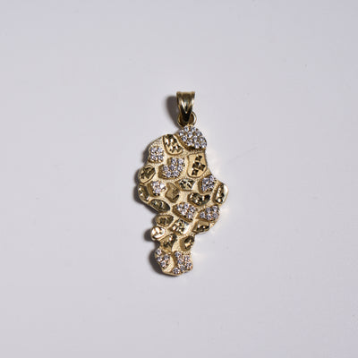 Picture of Textured CZ Nugget Style Pendant Solid 10K Yellow Gold