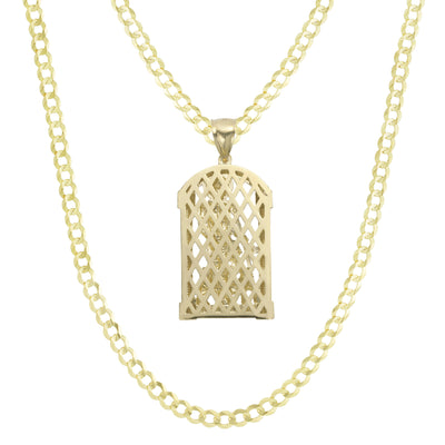 Picture of 2" St. Barbara Pendant & Chain Necklace Set 10K Yellow Gold