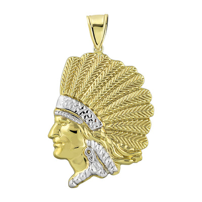 Picture of Indian Chief Pendant 10K Yellow Gold