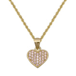 Picture of CZ Heart Pendant Necklace 10K Yellow Gold