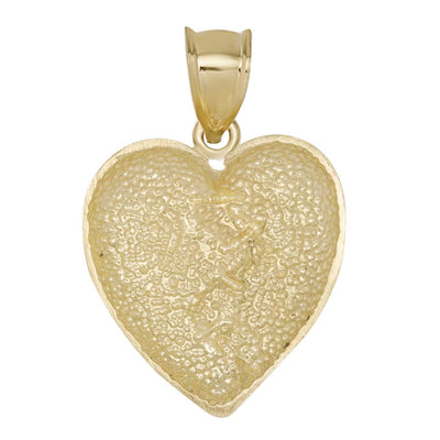 Picture of 1 1/4" Stitched Heart Pendant Solid 10K Yellow Gold