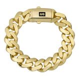 Picture of Monaco Chain Miami Cuban Royal Plain Link Bracelet Lock 10K Yellow Gold - Hollow