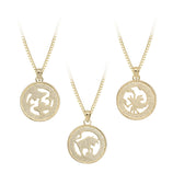 Picture of 1" Women's Zodiac Pendant Necklace 10K Yellow Gold