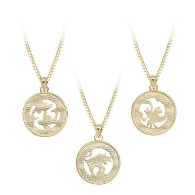 Picture of 1" Women's Zodiac Pendant Necklace 10K Yellow Gold