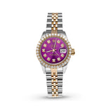 Picture of Women Rolex Datejust Diamond Bezel Watch 26mm Purple Dial | 1.25ct