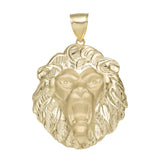 Picture of 1 3/4" Diamond-Cut Roaring Lion Head Pendant 10K Yellow Gold