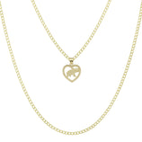 Picture of 3/4" Elephant in Heart Pendant & Chain Necklace Set 10K Yellow White Gold