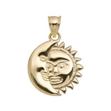 Picture of 3/4" Moon & Sun Face Pendant 10K Yellow Gold