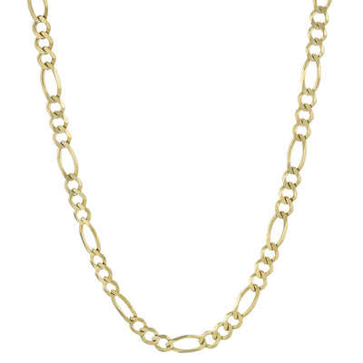 Picture of Figaro Link Chain Necklace 14K Yellow Gold - Solid