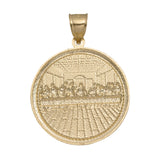 Picture of 1 1/2" Last Supper Medallion Diamond Cut Pendant Solid 10K Yellow Gold