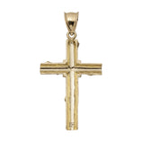 Picture of 1 3/4" Woodgrain Design Cross Pendant 10K Yellow Gold