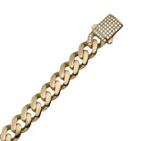 Picture of CZ St. Jude Cuban Link Chain Bracelet 10K Yellow Gold