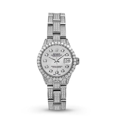 Picture of Women Rolex Datejust Diamond Bezel Watch 26mm Mother of Pearl Dial | 6.70ct