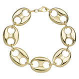 Picture of Puffed Gucci Link Chain Bracelet 10K & 14K Yellow Gold - Hollow