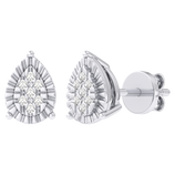 Picture of Men's Miracle Plate Pear Shaped Diamond Stud Earrings 0.04ct 14K Gold