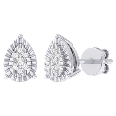 Picture of Men's Miracle Plate Pear Shaped Diamond Stud Earrings 0.04ct 14K Gold