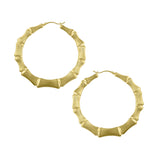 Picture of Graduated Bamboo Hoop Earrings 10K & 14K Yellow Gold