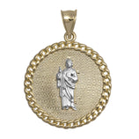 Picture of Curb Link Framed Saint Jude Medallion Pendant 10K Yellow Gold