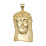 Picture of Textured Face of Jesus Pendant 10K Yellow Gold