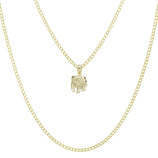 Picture of 1" Diamond Cut Koala Pendant & Chain Necklace Set 10K Yellow Gold