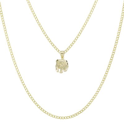 Picture of 1" Diamond Cut Koala Pendant & Chain Necklace Set 10K Yellow Gold