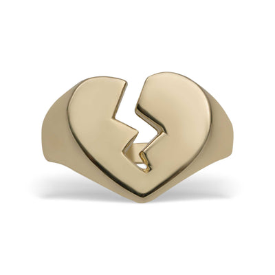 Picture of Broken Heart Signet Ring 10K Yellow Gold