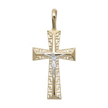 Picture of Greek Key Crucifix Jesus Cross Pendant 10K Yellow Gold