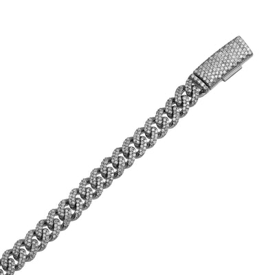 Picture of Women's Diamond Cuban Link Chain 10K White Gold