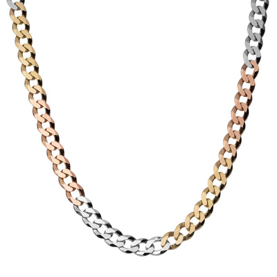 Picture of Women's Curb Link Chain Necklace 10K Tri-Color Gold - Solid