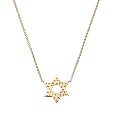 Picture of Star of David Diamond Necklace 0.12ctw 14K Yellow Gold