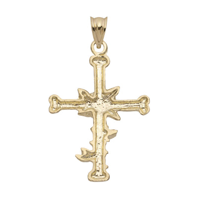Picture of 1 1/2" Rose Cross Pendant 10K Yellow Gold