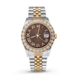 Picture of Rolex Datejust Diamond Bezel Watch 36mm Brown Roman Dial | 2.25ct