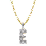 Picture of Diamond "E" Initial Letter Necklace 0.35ct Solid 10K Yellow Gold